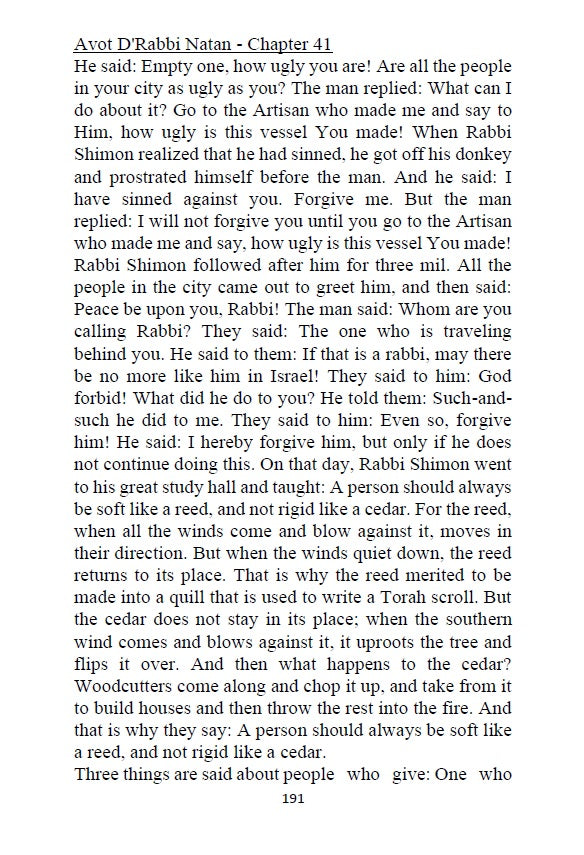 Masekhet Avot D'Rabbi Natan - Chapters of the Fathers