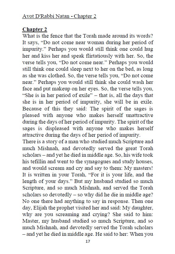 Masekhet Avot D'Rabbi Natan - Chapters of the Fathers