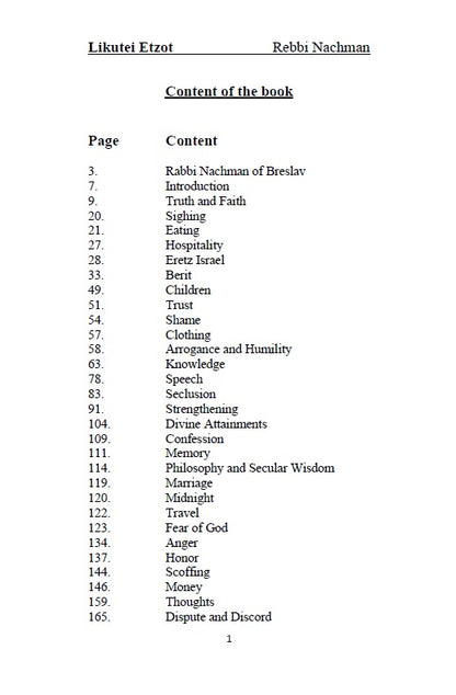 Safer Likutei Etzot - Rabbi Nachman of Breslav: Collections of advices [Hardcover]