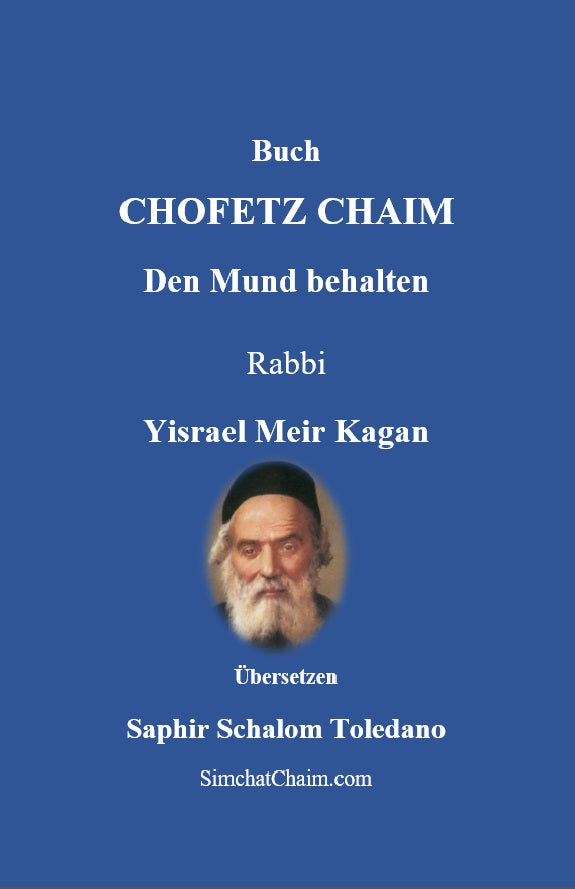 Buch CHOFETZ CHAIM auf Deutsch [German Edition]