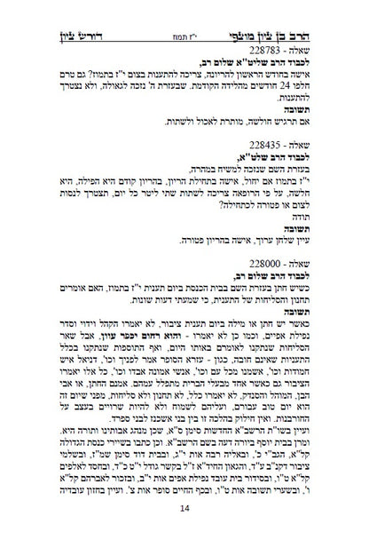 הרב בן ציון מוצפי - דורש בציון: שו"ת בעניני יז תמוז, בין המצרים ותשעה באב