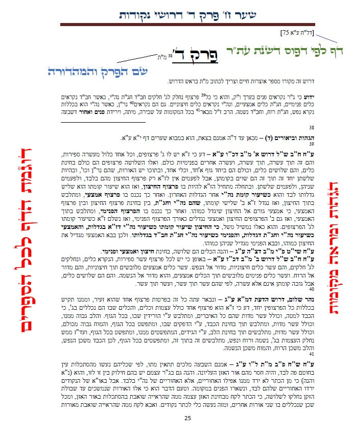 עץ חיים שער השבירה שער ט' פרק ז': הגהות, ביאורים, הסברים תרשימים, טבלאות וציורים בצבע – שמחת חיים