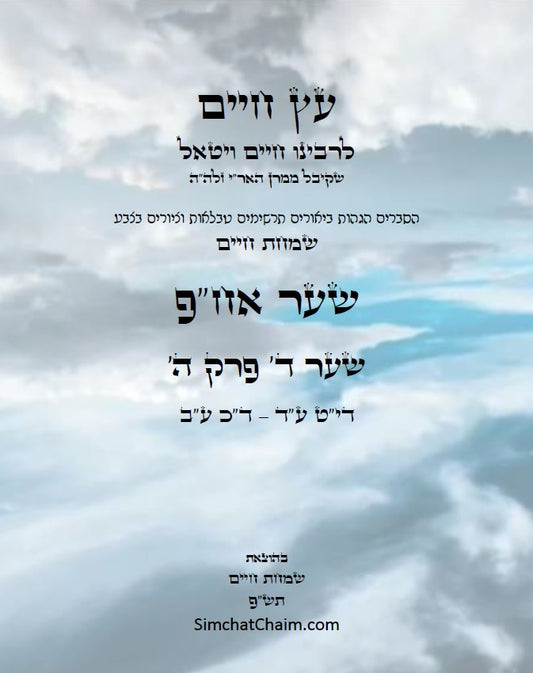 עץ חיים שער אח"פ שער ד' פרק ה': הגהות, ביאורים, הסברים תרשימים, טבלאות וציורים בצבע – שמחת חיים