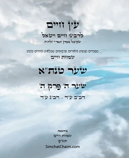 עץ חיים שער טנת"א שער ה' פרק ה': הגהות, ביאורים, הסברים תרשימים, טבלאות וציורים בצבע – שמחת חיים