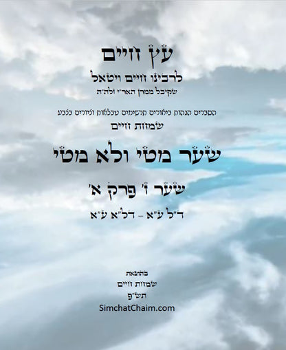 עץ חיים שער מטי ולא מטי שער ז' פרק א': הגהות, ביאורים, הסברים תרשימים, טבלאות וציורים בצבע – שמחת חיים