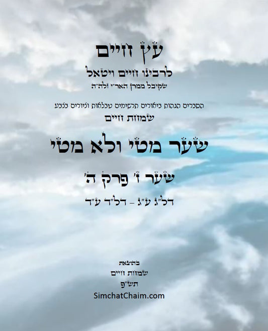 עץ חיים שער מטי ולא מטי שער ז' פרק ה': הגהות, ביאורים, הסברים תרשימים, טבלאות וציורים בצבע – שמחת חיים