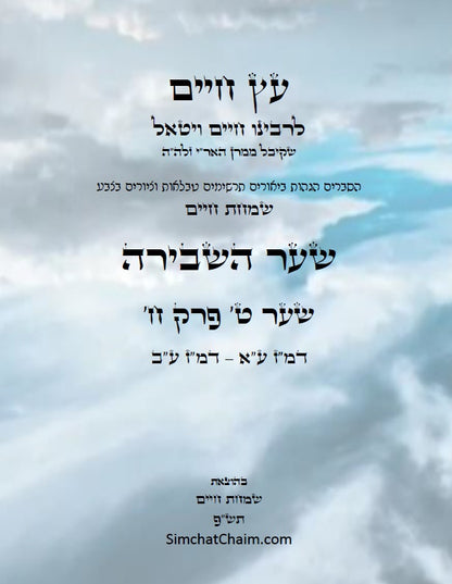 עץ חיים שער השבירה שער ט' פרק ח': הגהות, ביאורים, הסברים תרשימים, טבלאות וציורים בצבע – שמחת חיים