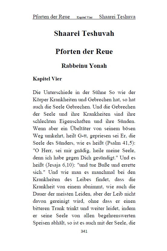 Shaarei Teshuvah - Rabbeinu Yonah: Pforten der Reue [German Edition]