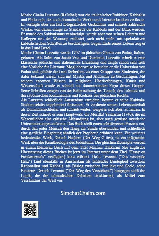 Mesillat Yesharim - The Ra'Mhal: Der Weg der Gerechten [German Edition]