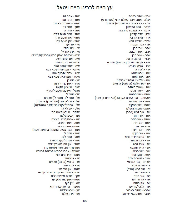 עץ חיים השלם - לרבינו חיים ויטאל שקיבל ממרן האר"י זלה"ה  ETZ CHIME - Full Version AR"I Z"L