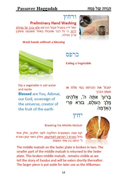 הגדה של פסח - בעברית עם תרגום לאנגלית בצבעים Passover Haggadah - Hebrew and English (With Translation and Instruction In Color)