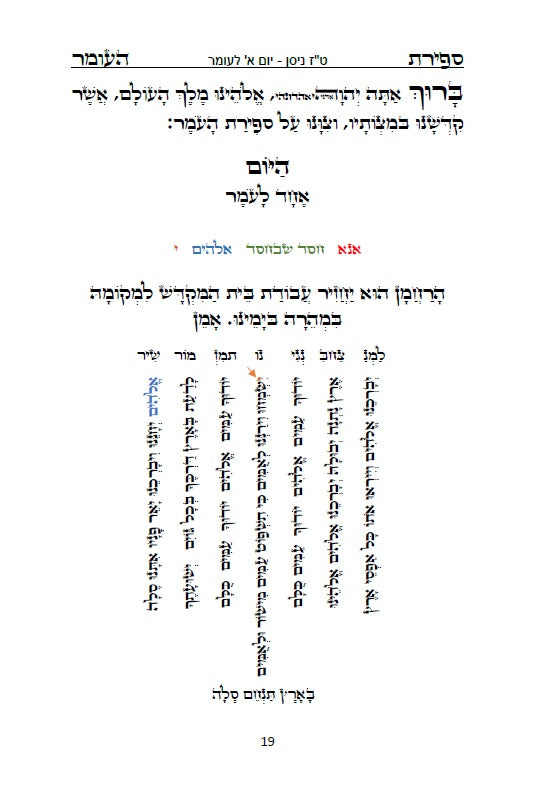 סדר ספירת העומר עם תפילות ובקשות לרבינו המקובל האלה"י הבן איש חי Counting of the Omer - Ben Ish Ḥai