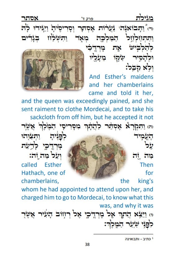Megillah Esther: Hebrew and English - With old pictures in color  מגלת אסתר