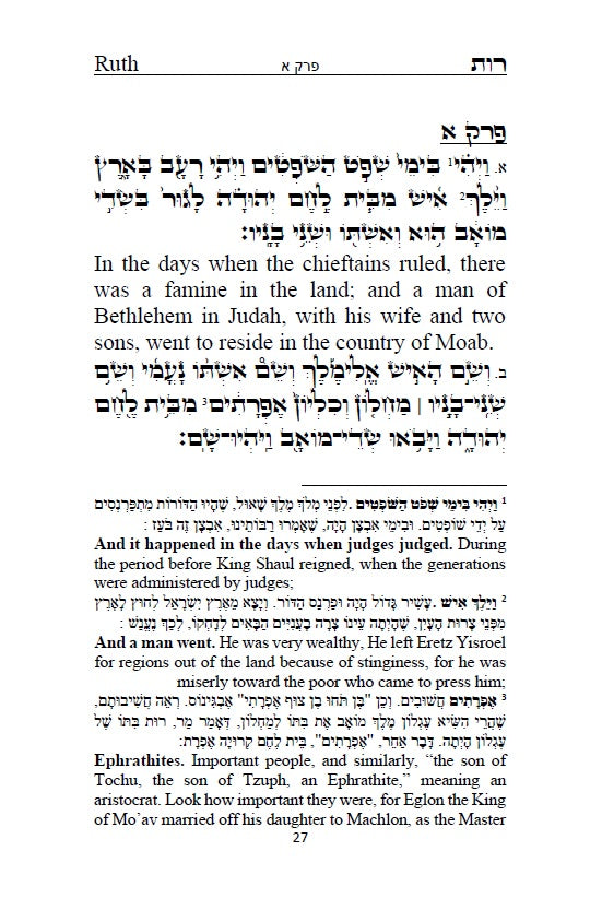 Megillat Ruth Commentary of Rashi Hebrew & English [Hardcover]