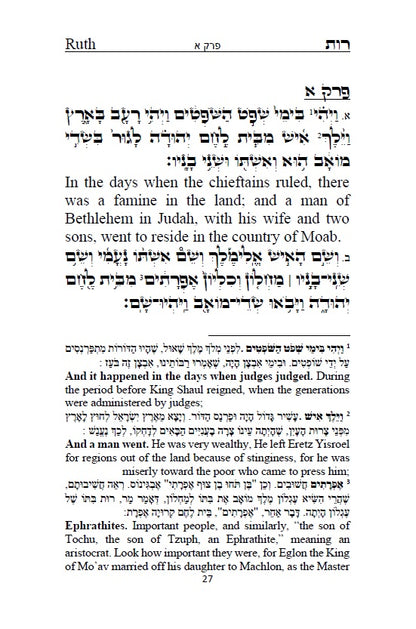 Megillat Ruth Commentary of Rashi Hebrew & English [Hardcover]