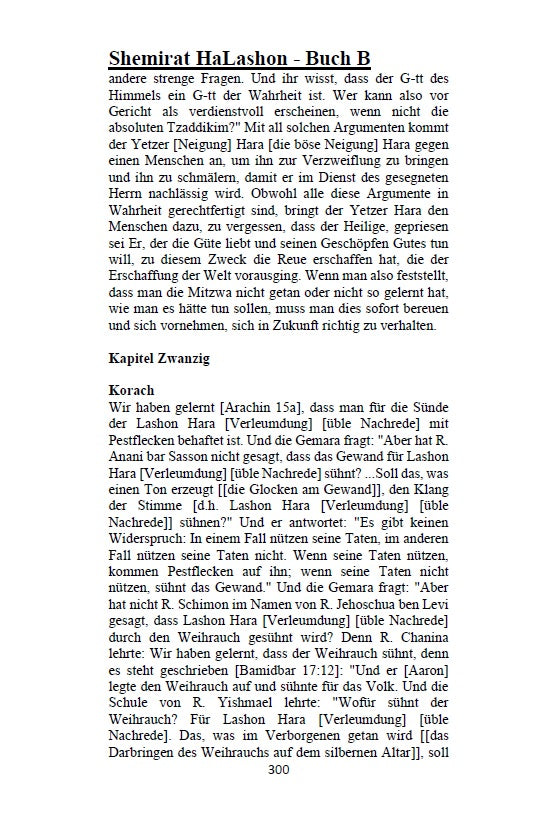 Buch Shemirat HaLashon - CHOFETZ CHAIM: Das Hüten der Zunge [German Edition]