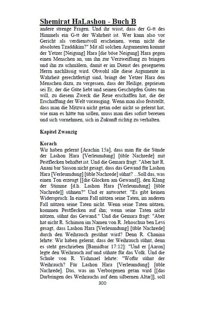 Buch Shemirat HaLashon - CHOFETZ CHAIM: Das Hüten der Zunge [German Edition]