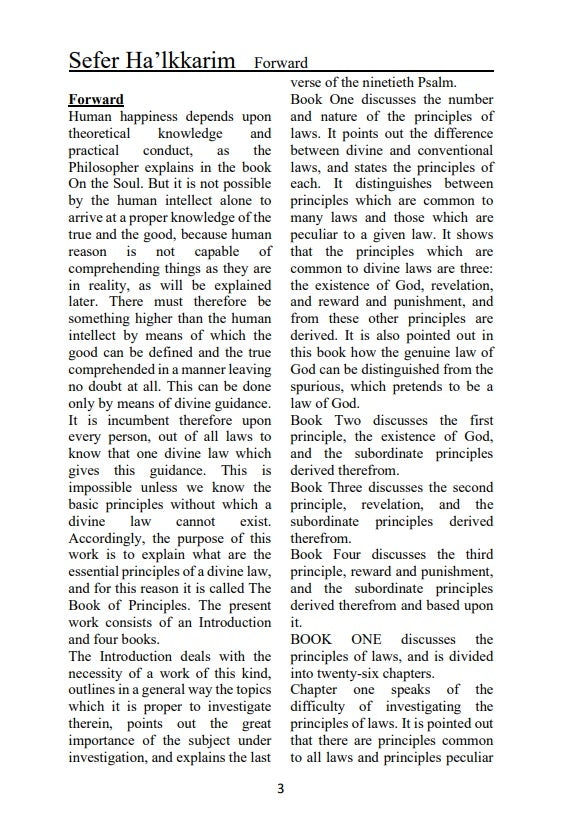 The Book Of Principles - Jewish Philosophy