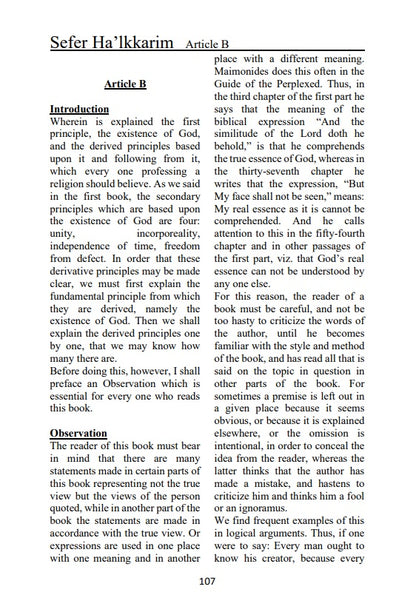 The Book Of Principles - Jewish Philosophy