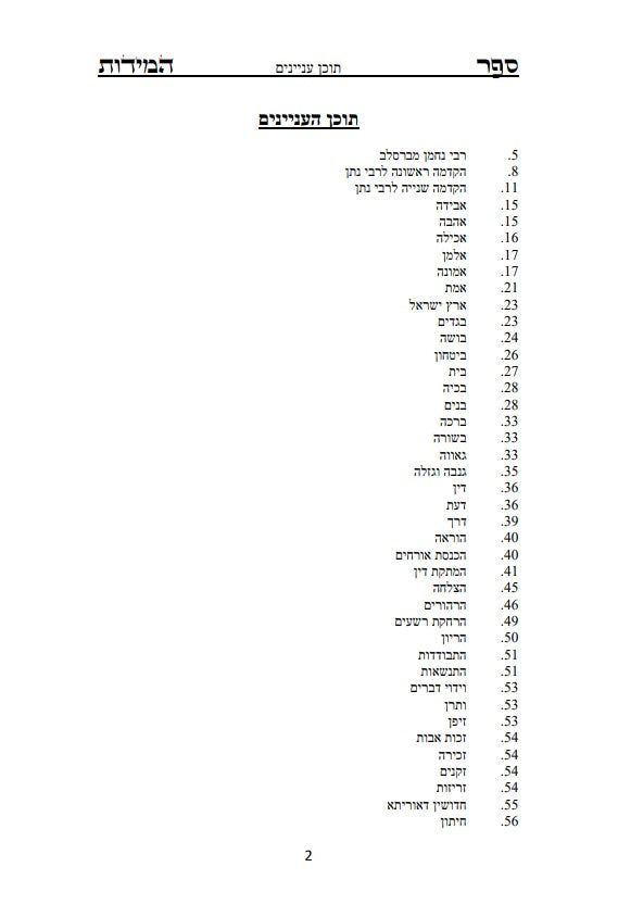 ספר המידות - לרבינו נחמן מברסלב