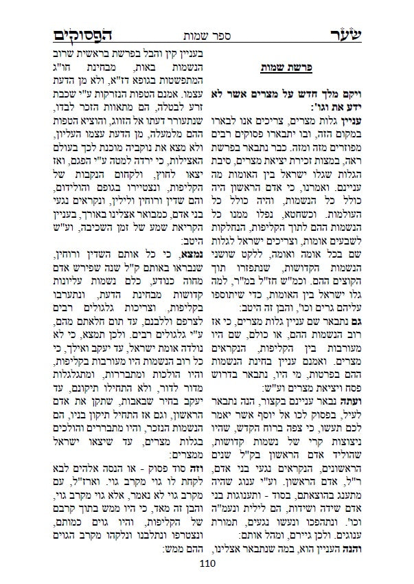 שער הפסוקים - לרבי חיים ויטאל שקיבל ממרן האר"י זלה"ה SHAAR HaPESUKIM Hebrew