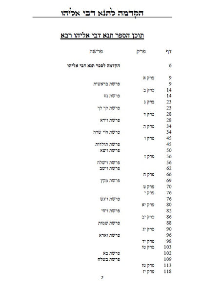 Tanna Devei Eliyahu: The two sections - Rabbah and Zutta [HEBREW]
